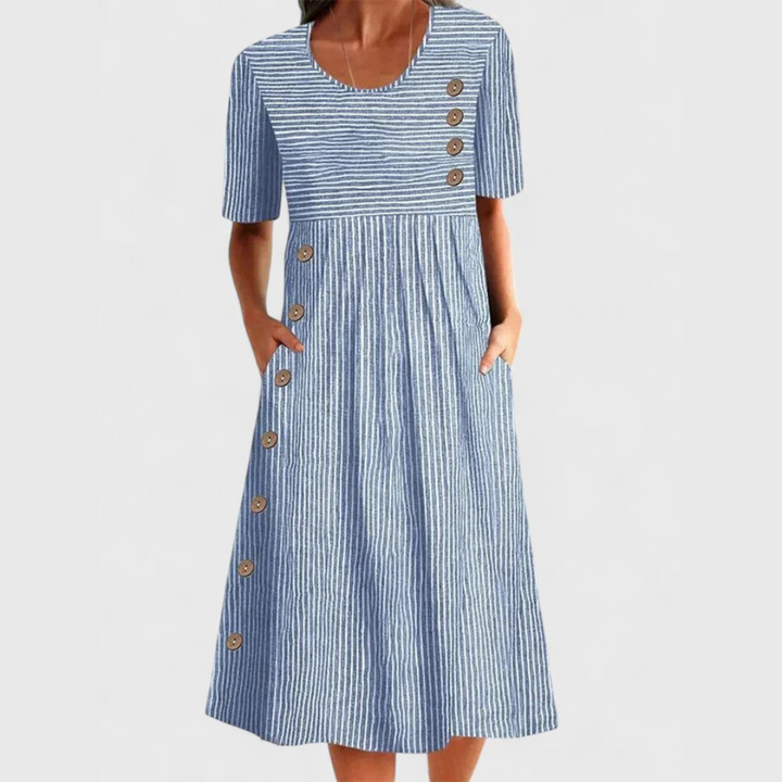 VICTORIA™|STRIPED MIDI DRESS