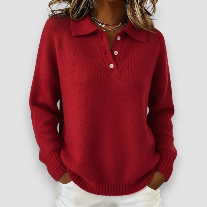 AMBER™|POLO SWEATER