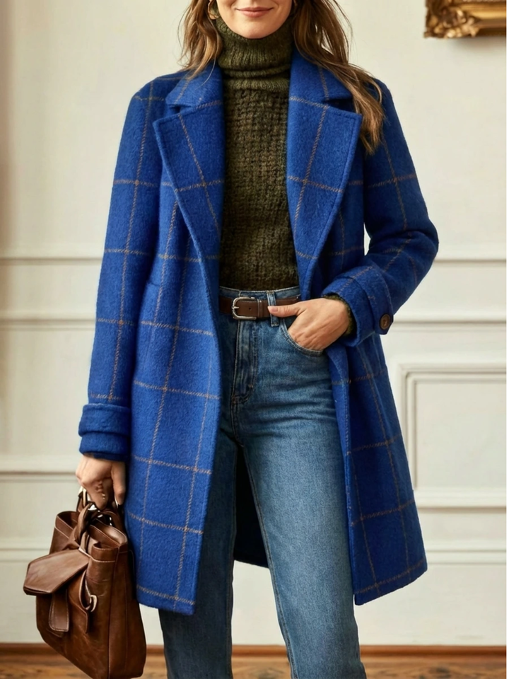 GEANNE™|ELEGANT CHECK COAT