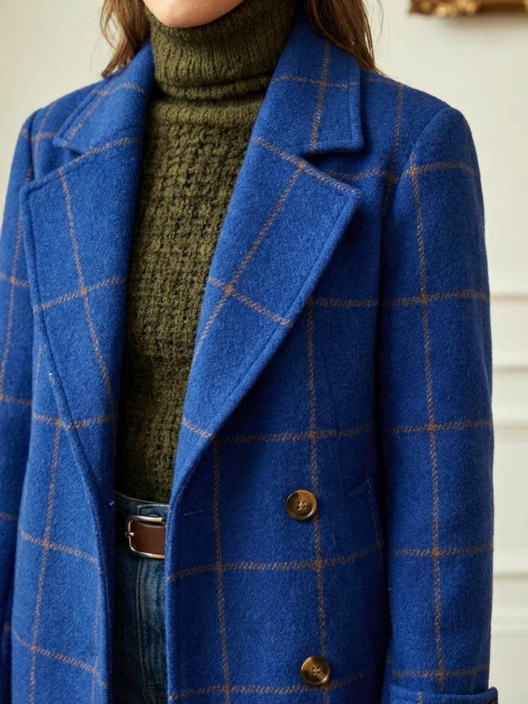 GEANNE™|ELEGANT CHECK COAT