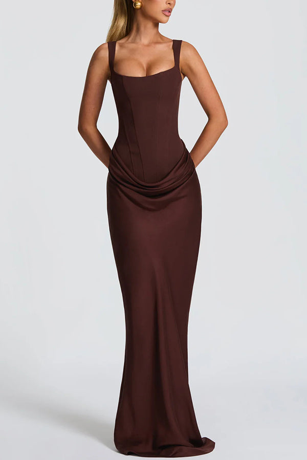 CELESTE™|SQUARE NECK MAXI DRESS