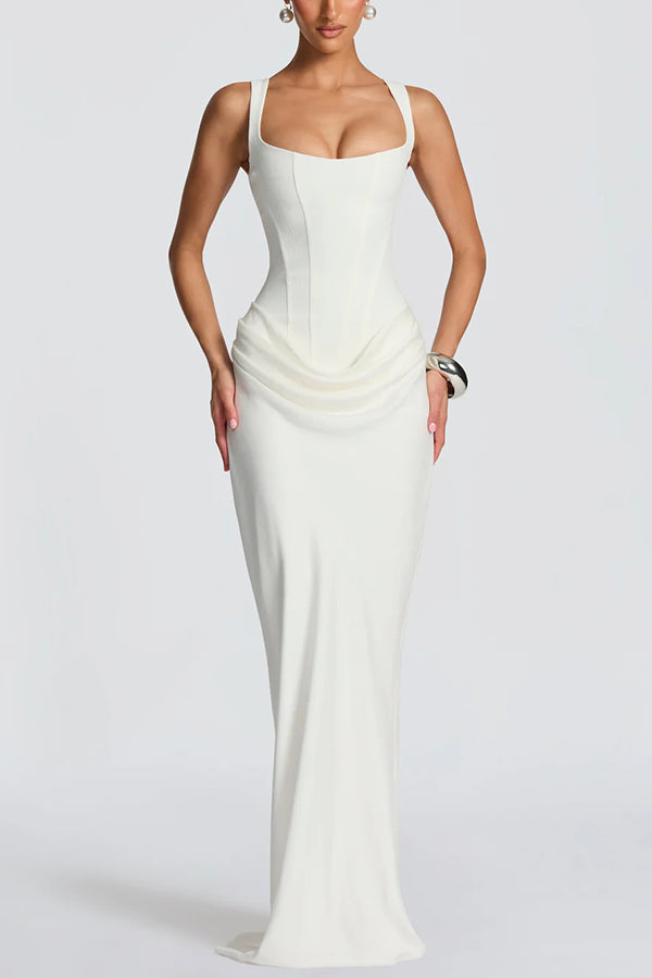 CELESTE™|SQUARE NECK MAXI DRESS