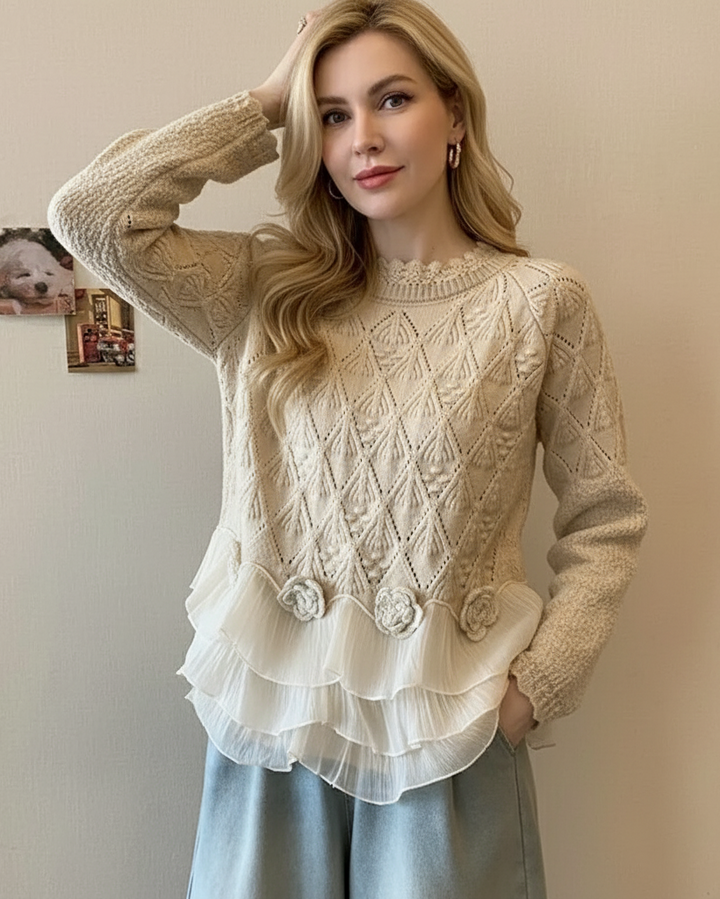 AISHA™|ELEGANT RUFFLE SWEATER
