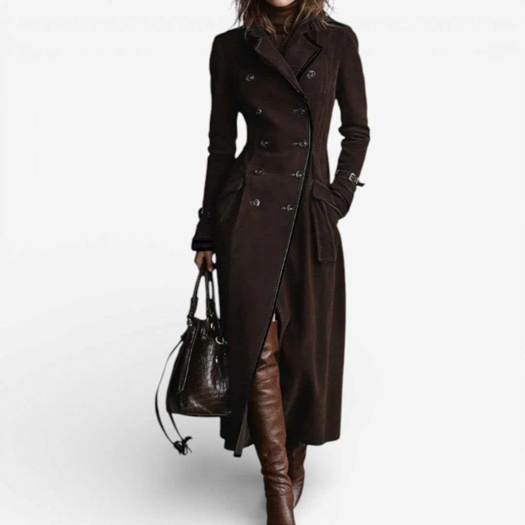 ELARA™|ELEGANT SUEDE TRENCH