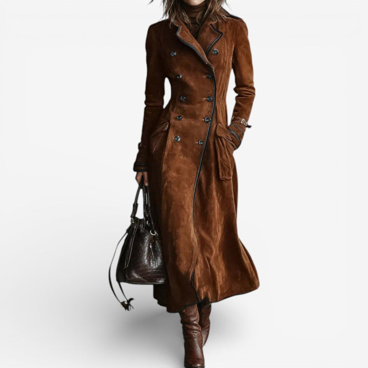 ELARA™|ELEGANT SUEDE TRENCH