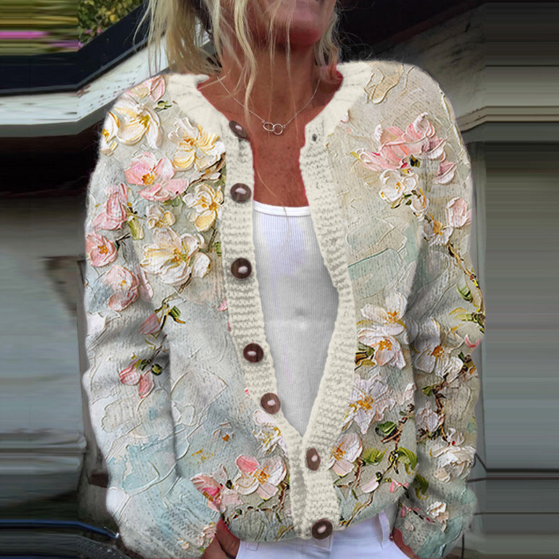 MIA™|ELEGANT FLORAL CARDIGAN
