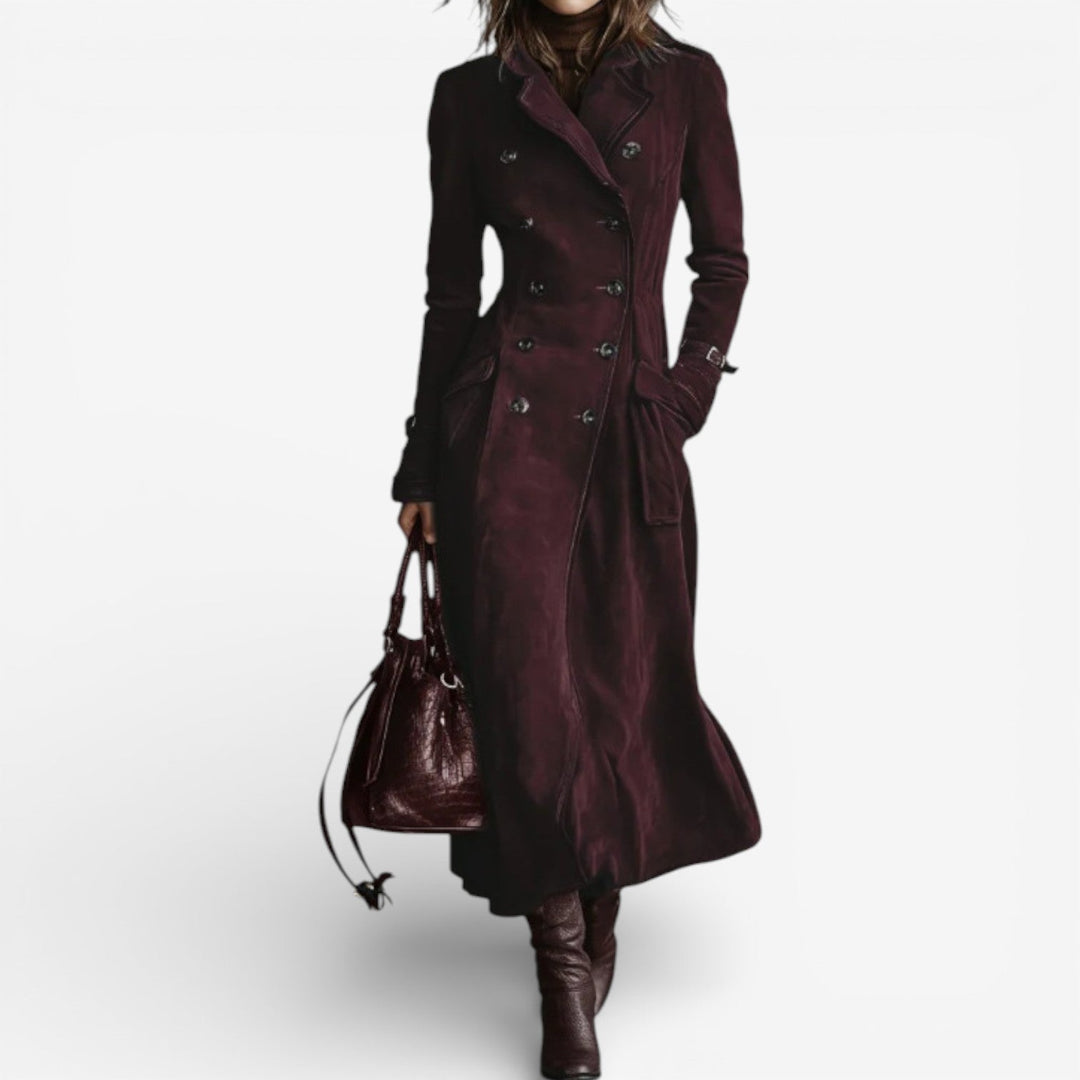 ELARA™|ELEGANT SUEDE TRENCH