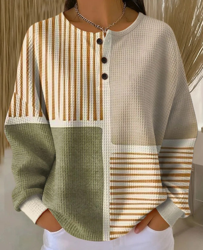 VERONICA™ | COZY HENLEY SWEATSHIRT