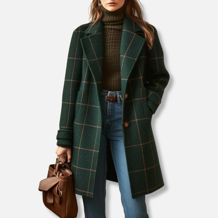 GEANNE™|ELEGANT CHECK COAT