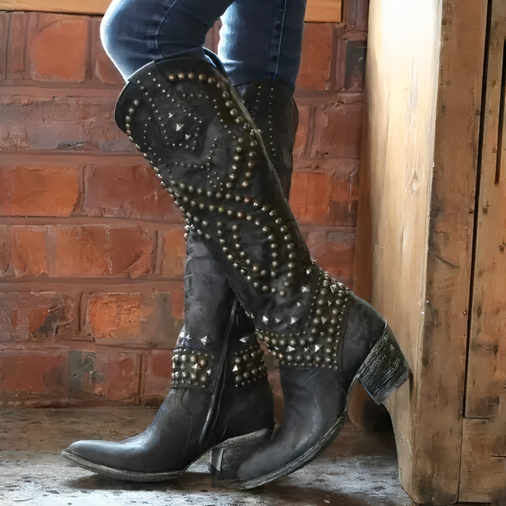 HEATHER™|WESTERN KNEE BOOTS