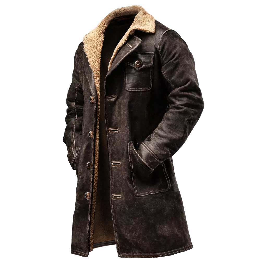 FAUSTO™|VINTAGE DARK BROWN JACKET COAT